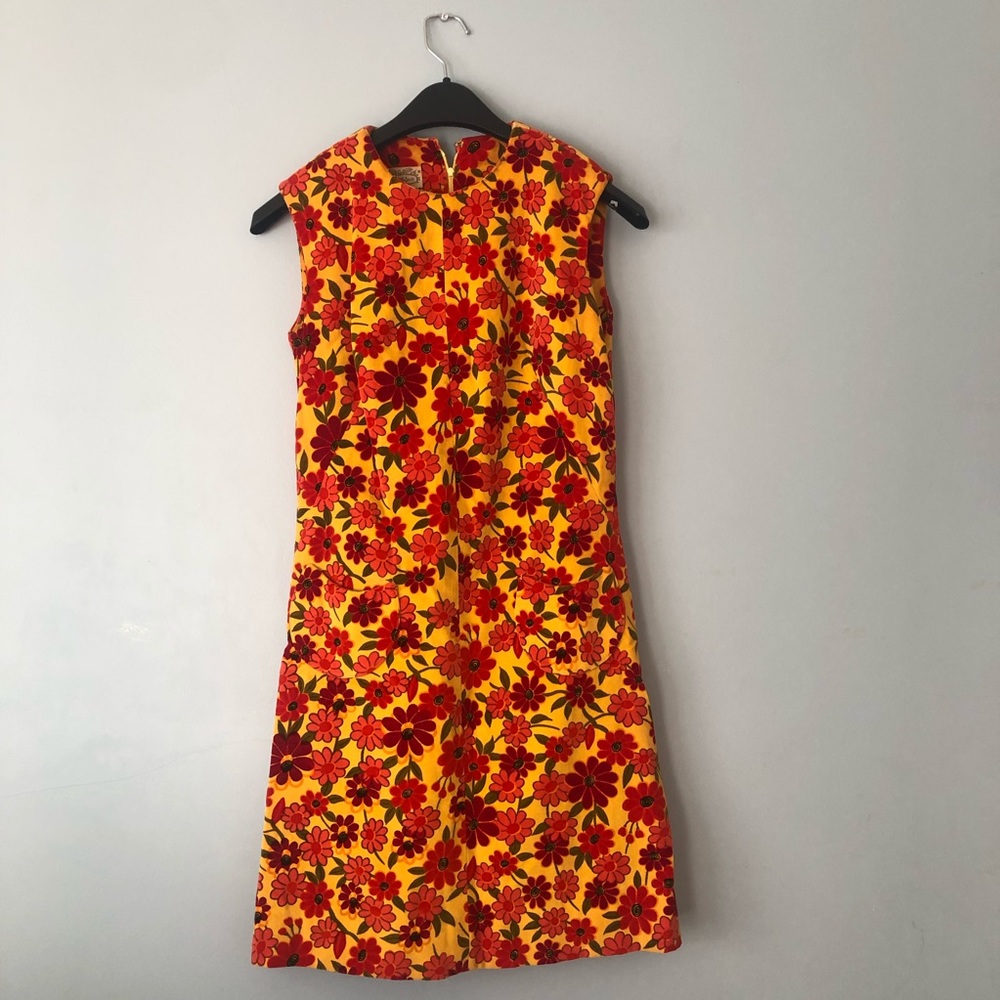 Vintage Villager Flowered Velvet Dress